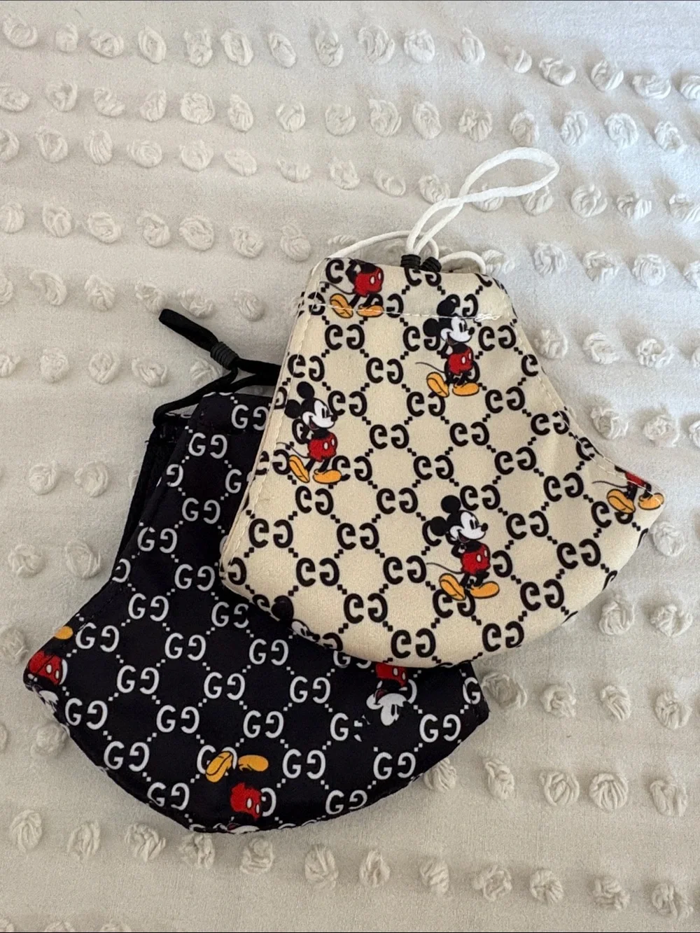 Mickey Print Face Mask - Black or Cream